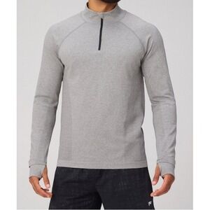 Fabletics Men's The Training Day Quarter Zip XL Gray‎ Long Sleeve 1/4 Zip